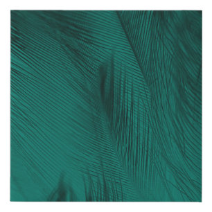 Dark Green Vintage Feather Texture Faux Canvas Print