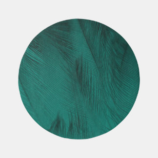 Dark Green Vintage Feather Texture Rug