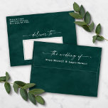Dark Green Watercolor A7 5x7 Wedding Invitation Envelope<br><div class="desc">Watercolor in Verde Dark Green A7 5x7 inch Wedding Envelopes (other sizes to choose from). This modern wedding envelope design has a beautiful watercolor texture, and rich colors that are perfect for fall. Shown in the Verde Green colorway. With a gorgeous signature script font with tails, the ethereal watercolor wedding...</div>