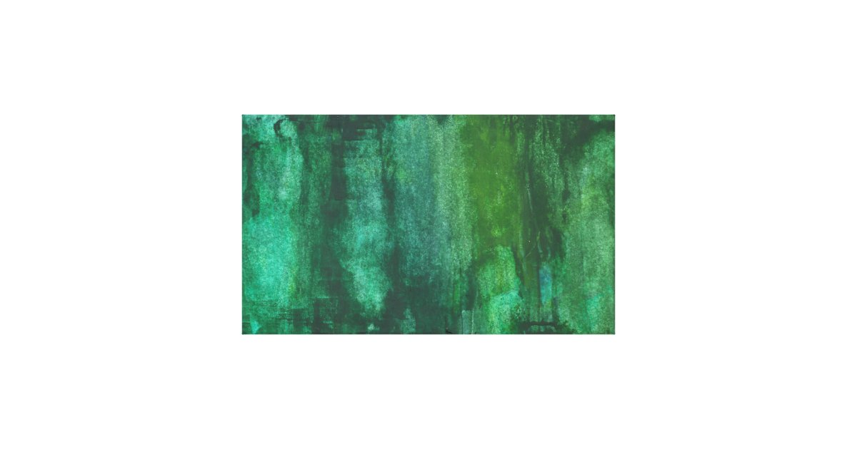 Dark Green Watercolor Abstract Canvas Print Zazzle Com