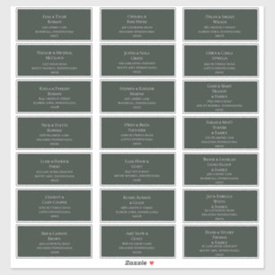 Dark Green Wedding Guest Address Labels