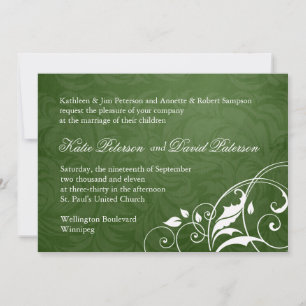 Dark Green Wedding Invitation