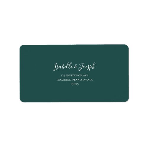 Dark Green Wedding RSVP Address Labels