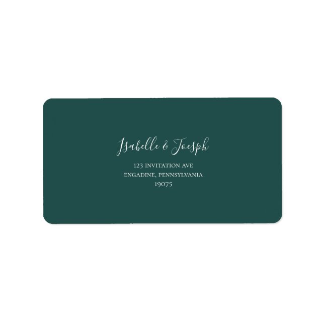 Dark Green Wedding RSVP Address Labels (Front)