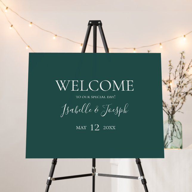 Dark Green Welcome  Foam Board (In Situ (Stand))