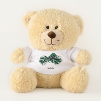 Dark Green  White And Black 📣 Cheerleader Teddy Bear by DesignsbyDonnaSiggy at Zazzle