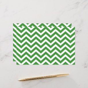 Dark Green & White Chevron Wedding Cardstock
