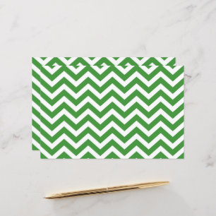 Dark Green & White Chevron Wedding Cardstock
