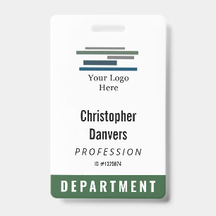 Dark Green White Employee ID Large Logo Badge