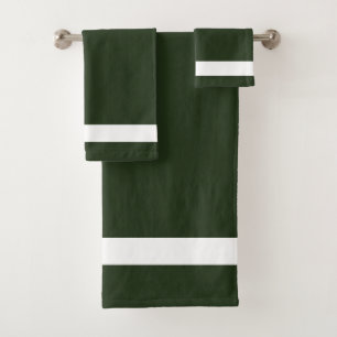 Dark Green White  Gift  Bath Towel Set