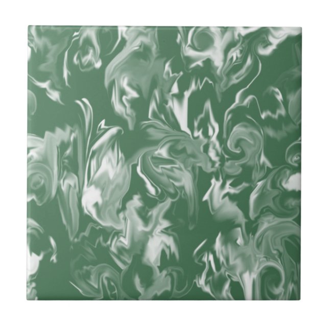 Dark Green & White Mixed Color Tile (Front)