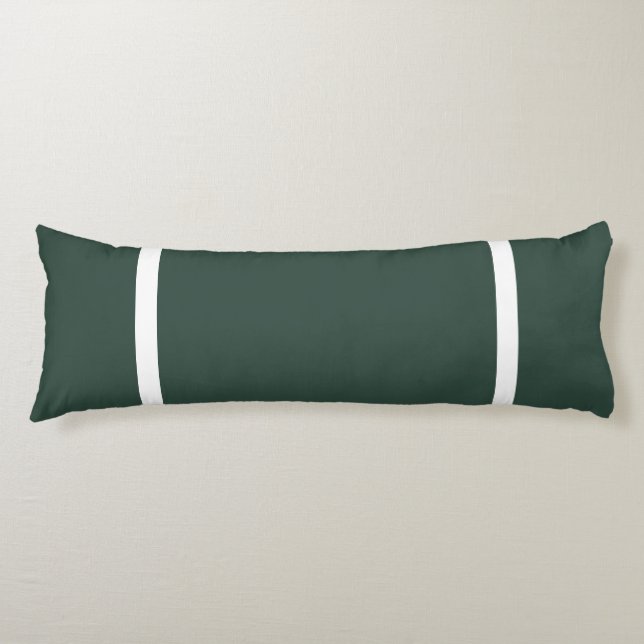 Dark Green  + White Trim  Body Pillow (Front)