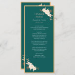 Dark Green with Cream Roses Wedding Menu<br><div class="desc">Dark Green with Cream Roses Wedding Dinner and Drink Menu could perfectly match Your Elegant Wedding. The Dark Green and Cream combination makes it very stylish and classy. Click "Personalize this template" to exchange your details. If you need any further customization please feel free to message me. Check out other...</div>