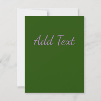 Dark Green with Lavender Text Note Card