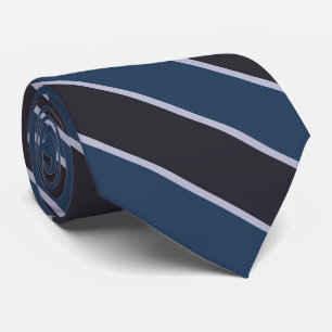 Dark Greenish Purplish Blue And Lavender Stripes   Neck Tie