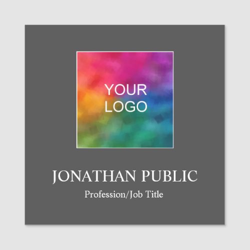 Dark Grey Add Name Your Business Company Logo Name Tag