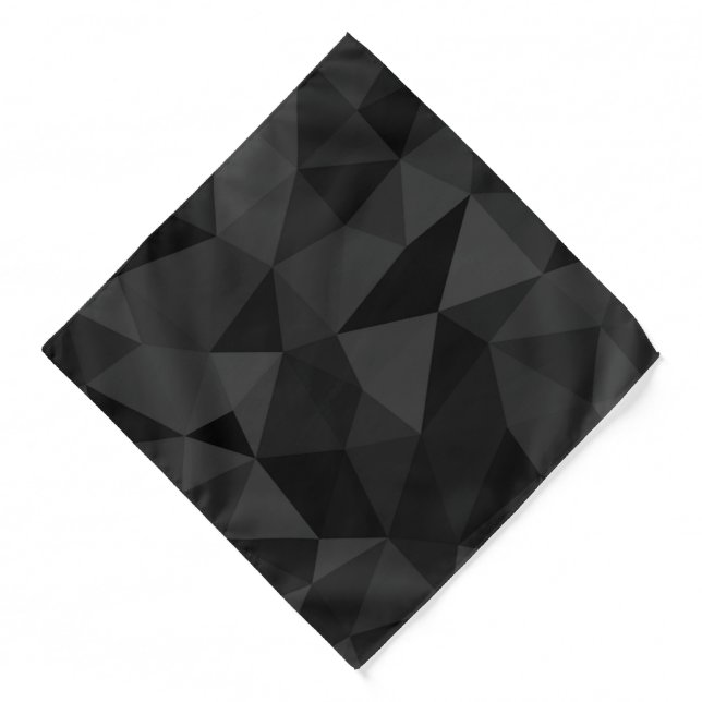 Dark grey and black geometric mesh pattern bandana (Front)
