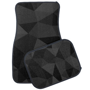 Dark grey and black geometric mesh pattern car floor mat