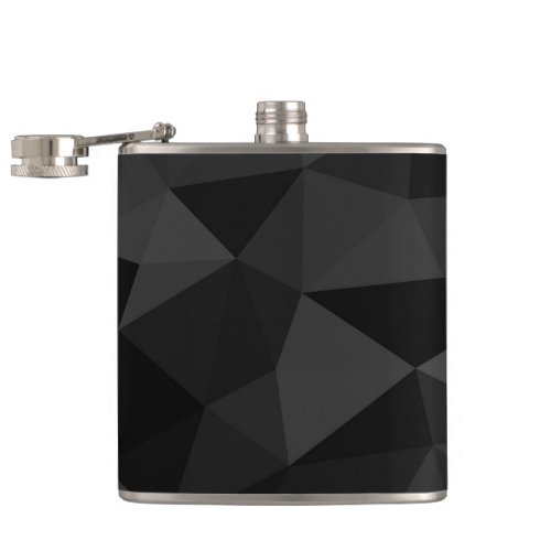 Dark grey and black geometric mesh pattern flask