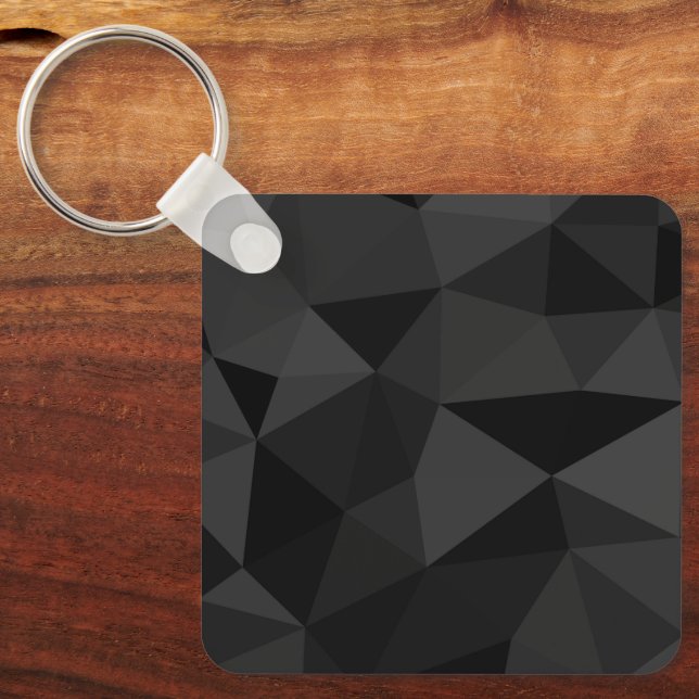 Dark grey and black geometric mesh pattern keychain (Front)