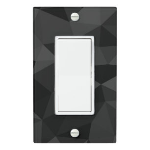 Dark grey and black geometric mesh pattern light switch cover