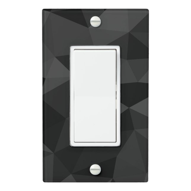 Dark grey and black geometric mesh pattern light switch cover (In Situ)
