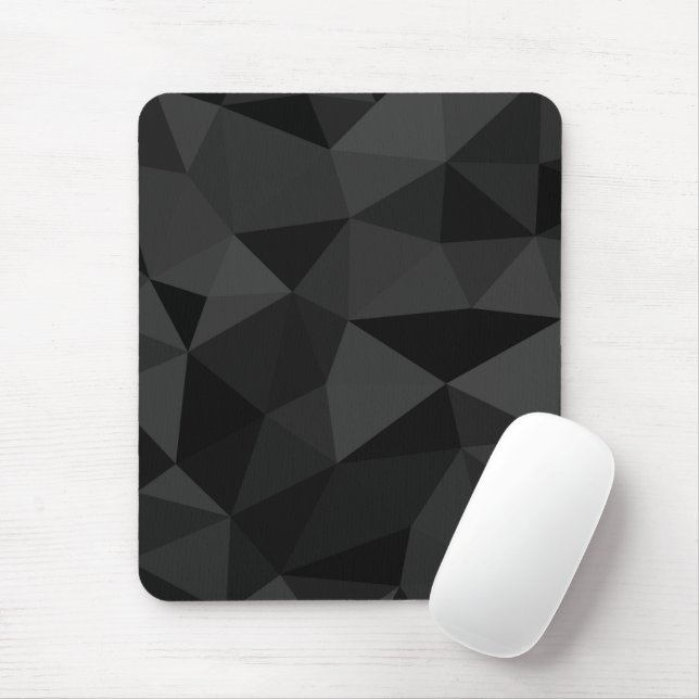 Dark grey and black geometric mesh pattern mouse pad (With Mouse)