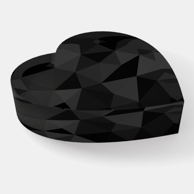 Dark grey and black geometric mesh pattern paperweight (Angled)