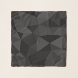 Dark grey and black geometric mesh pattern scarf