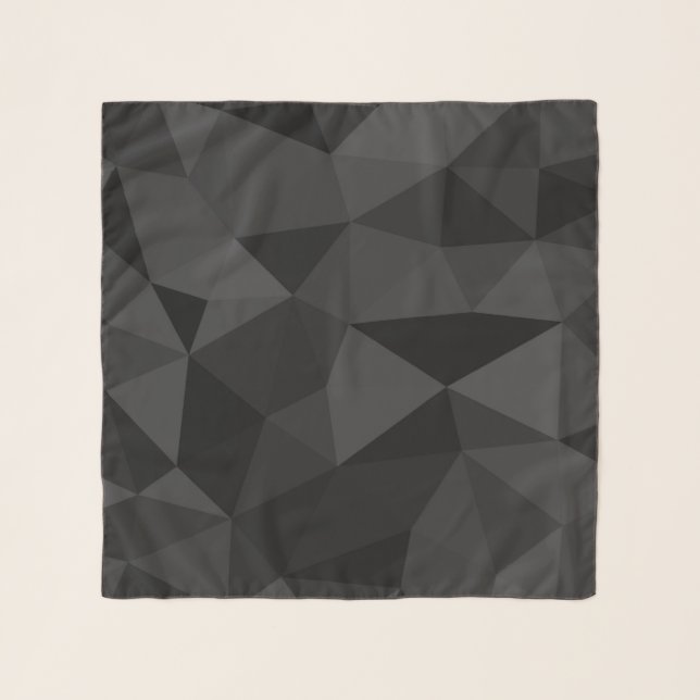 Dark grey and black geometric mesh pattern scarf (Front)