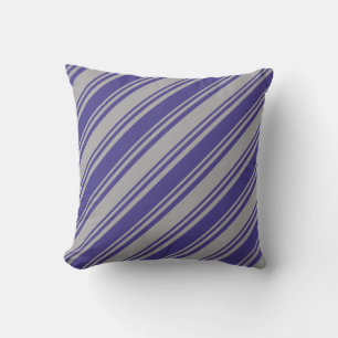 Dark Grey and Dark Slate Blue Colored Pattern Throw Pillow