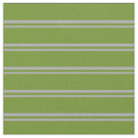 [ Thumbnail: Dark Grey and Green Striped Pattern Fabric ]