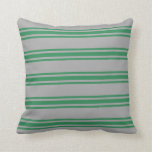 [ Thumbnail: Dark Grey and Sea Green Colored Pattern Pillow ]