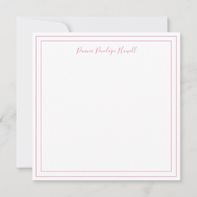 Dark Grey and White Minimalist Square Flat Note  I Thank You Card (Front)