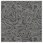Dark Grey and White Stripes Wave Elevation Topogra Fabric