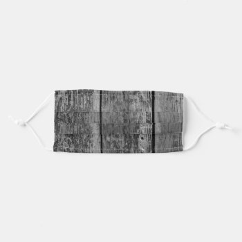 Dark Grey Barn Wood Rustic Adult Cloth Face Mask by TheSillyHippy at Zazzle