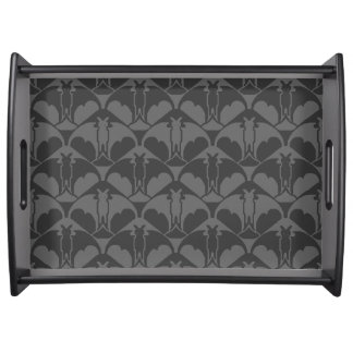 Dark Grey Batty Large Black Serving Tray