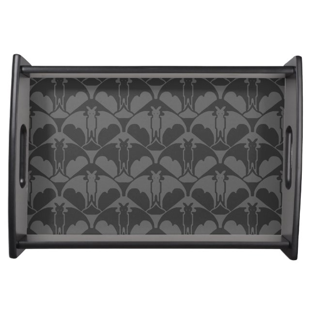 Dark Grey Batty Small Black Serving Tray (Front)