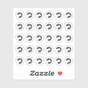 Dark Grey Beef Wedding Place Cards Meal Choice Sticker