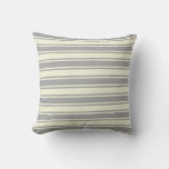 [ Thumbnail: Dark Grey & Beige Colored Stripes Pattern Pillow ]