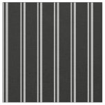 [ Thumbnail: Dark Grey & Black Colored Pattern of Stripes Fabric ]