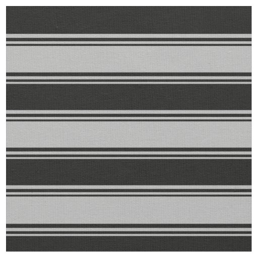 Dark Grey & Black Lines Pattern Fabric