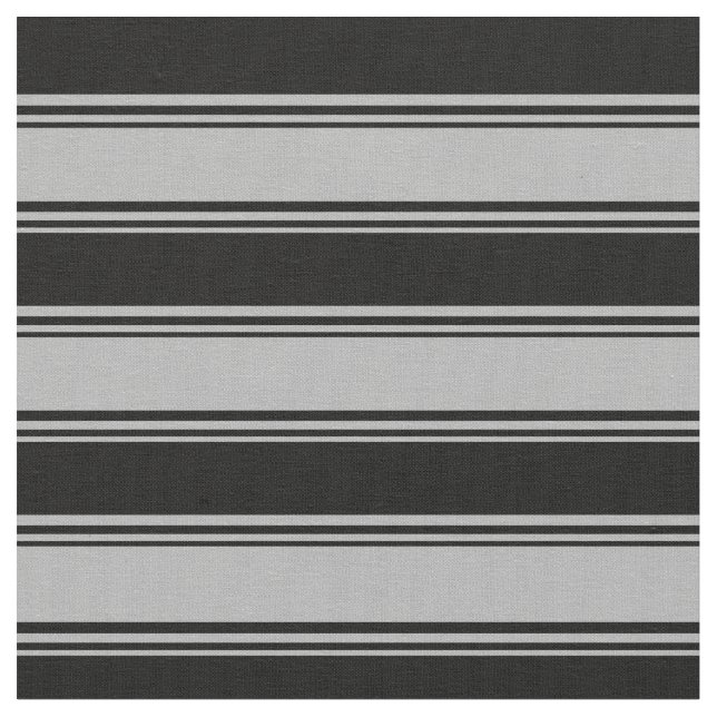 Dark Grey & Black Lines Pattern Fabric (Close Up)