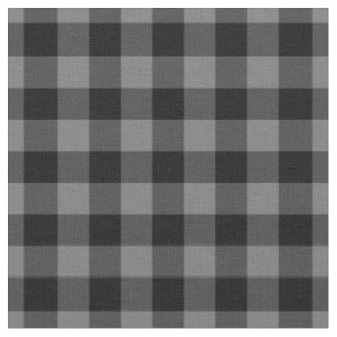 Dark Grey & Black Plaid Gingham Fabric