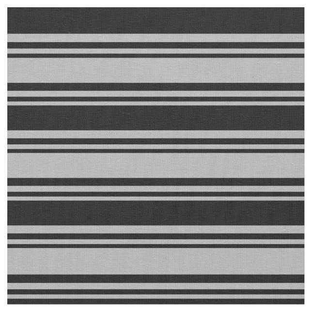Dark Grey & Black Striped Pattern Fabric (Close Up)