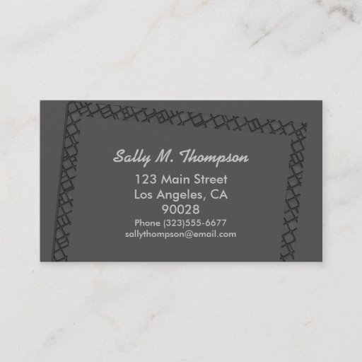 Customizable dark grey Border Frame Business Cards