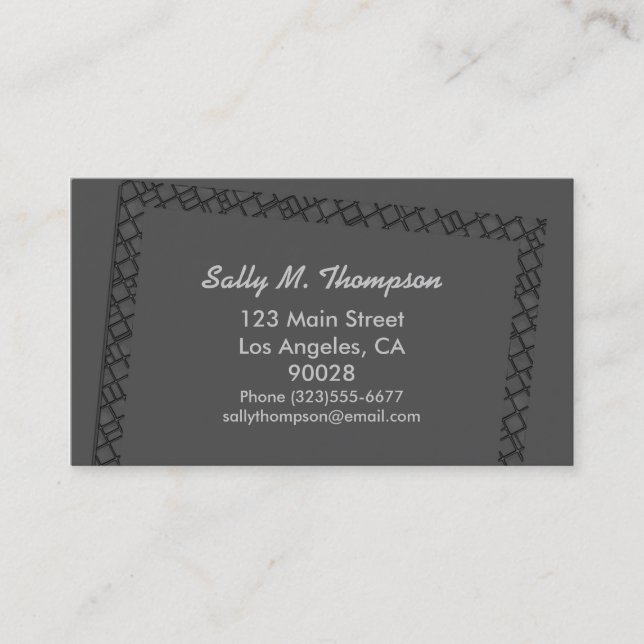 dark grey Border Frame Business Card (Front)