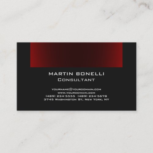 Dark Grey Browny Red Plain Clean Business Card