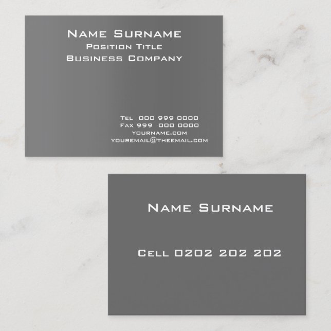 Dark Grey business card (Front/Back)