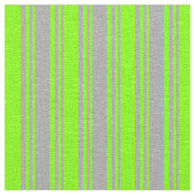 Dark Grey & Chartreuse Lined Pattern Fabric (Close Up)